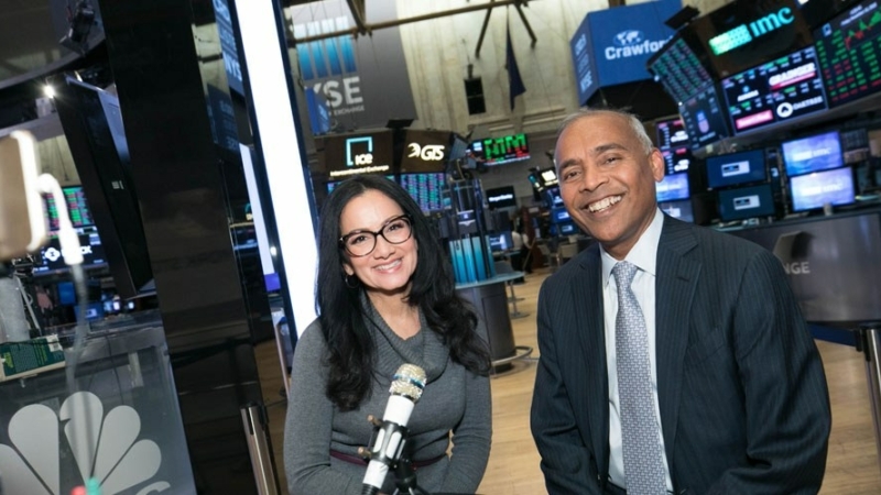 Crawford President and CEO, Harsha V. Agadi, interviews with Judy Shaw of the New York Stock Exchange.