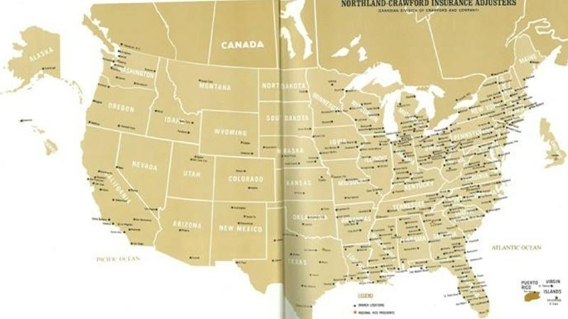 1967 Crawford US directory that served as the company directory for property and casualty office locations, employees and much more.