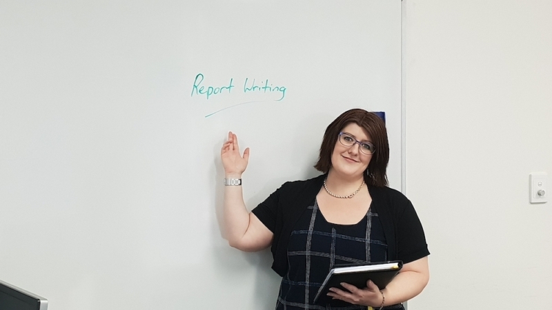 Amanda is right at home in her Crawford training room.