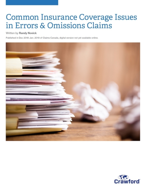 Crawford Canada Resource Coverage Issues In Errors Omissions Claims