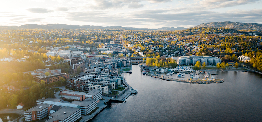 Scenic aerial view in Norway